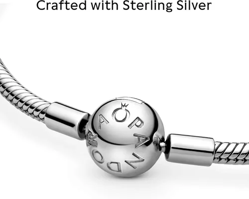 Vista 3 de Pandora - Brazalete de serpiente, brazalete con dijes, joyería Smooth Moments