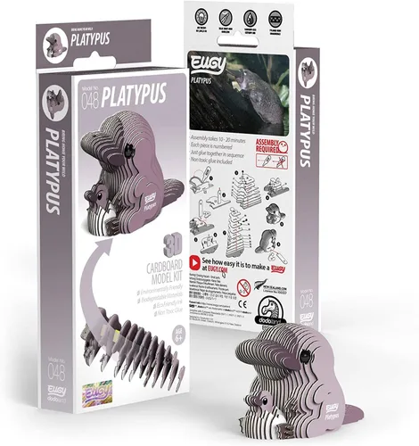 Vista 3 de EUGY Rompecabezas de papel 3D ecológico de ornitorrinco 048 [nuevo sello]