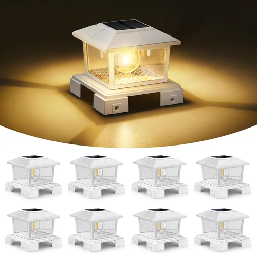 Vista 13 de APONUO Luces solares de aluminio 4x4 5x5 6x6, IP65 impermeables Negro