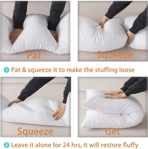 Vista 6 de WhatsBedding Almohada corporal de espuma viscoelástica con funda de algodón transpirable con cremallera, almohada de cuerpo completo para adultos