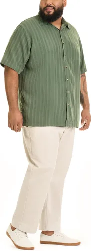 Vista 3 de Van Heusen Camisa de manga corta para hombre, con botones y rayas, de poliéster y rayón