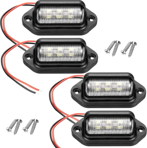 Vista 9 de Mudder Paquete de 8 luces LED de matrícula de 12 V, 6 LED, impermeables, luces traseras para camión, SUV, remolque, RV, camiones y barcos