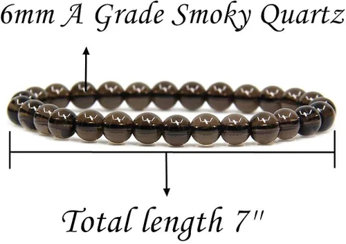 Vista 2 de Brazalete Gem elástico de piedras semipreciosas de 7 pulgadas cuentas redondas unisex