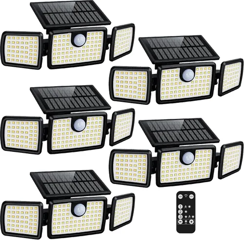 Vista 11 de MIHANI Luces Solares para Exteriores, Luces Solares con Sensor de Movimiento para Cubierta al Aire Libre con Alta Brillo, Panel Solar Integrado