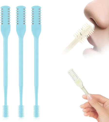 Vista 9 de Teamoda Cortador de pelo nasal para mujeres y hombres, removedor de vello de nariz manual giratorio 360º 2026, cuchillo de doble cara, artículos
