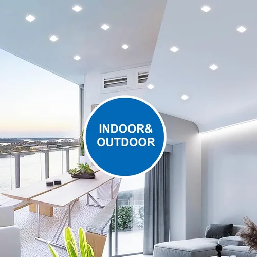 Vista 2 de DELIPOP Paquete de 6 luces LED empotrables cuadradas de 4.72 pulgadas, 6500 K ultra delgada sin marco, luz de techo de panel delgado de 20 W