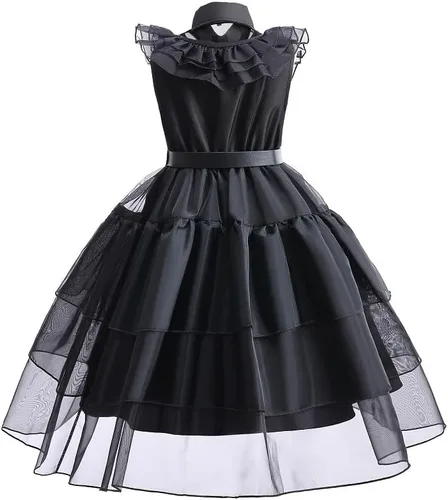 Vista 3 de YPGRMV Girl Wednesday Addams Fashion Cosplay Costume Skirt Birthday Present Dress Halloween t-Shirt