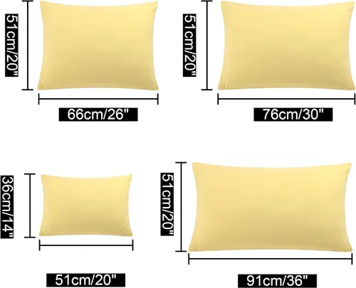 Vista 6 de uxcell Paquete de 2 fundas de almohada de microfibra suave serie 1800 con cremallera estándar (20 x 26 pulgadas), color dorado