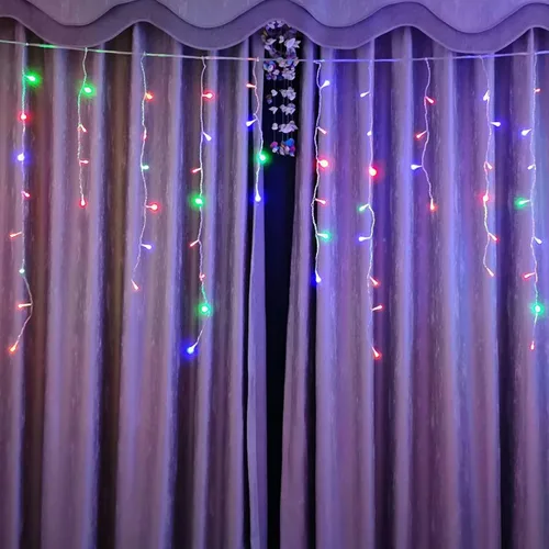 Vista 8 de GYDING - Luces LED decorativas en cascada para Navidad, decoración de ventanas, luces de hadas, 8 modos de iluminación, de enchufe, ideal