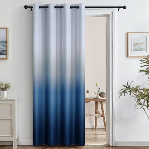 Vista 205 de SimpleHome Cortinas degradadas degradadas para oscurecer la habitación de 36 pulgadas de largo para dormitorio, con ojales y bloqueo de luz Negro
