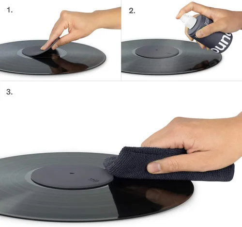 Vista 8 de Boundless Audio Kit de limpieza de discos – Paquete de cepillos de vinilo con solución de limpiador de discos de 6.75 onzas, paño de microfibra