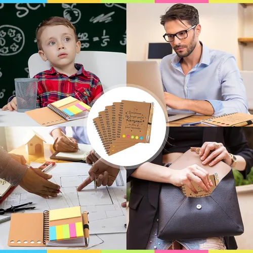 Vista 7 de Chuangdi 20 juegos de regalos de fin de año para profesores, cuaderno inspirador con bloc de notas adhesivas, bolígrafo de bambú, regalos