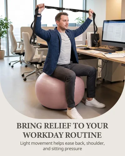 Vista 5 de Trideer Pelota de Ejercicio de Yoga, Silla de Oficina y Bola de Equilibrio, Bola de Estabilidad para Pilates, Terapia Física, Entrenamiento