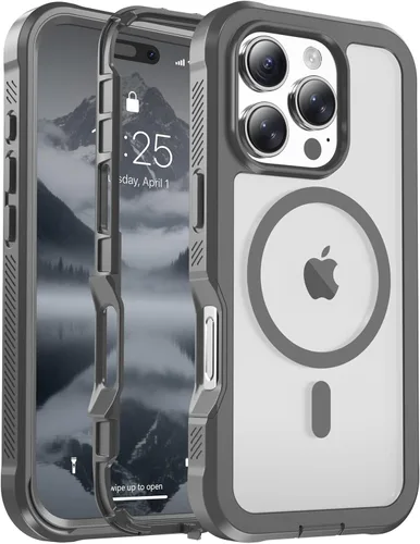 Vista 23 de jaroco - Funda magnética compatible con MagSafe para iPhone 11 de 6.1 pulgadas; protección de grado militar contra caídas, de doble capa