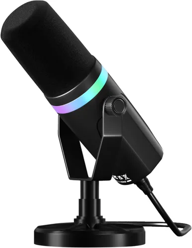 Vista 6 de Micufuns Vocal Dynamic Microphone, XLR/USB Podcast Recording PC Microphone,Studio Metal Mic with Mute, Headphone Jack, Monitoring Volume