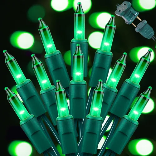 Vista 14 de LAMPHOME Guirnalda de luces LED de estrella roja, blanca y azul, 20 luces LED de hadas con cable transparente, 3 AA impermeables, 8 modos, luces