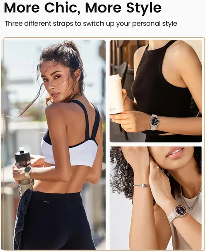 Vista 8 de Relojes inteligentes para mujer (respuestahacer llamadas), monitor de actividad de pantalla AMOLED de 1.27 pulgadas con monitor de frecuencia