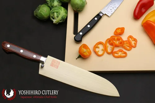 Vista 2 de Yoshihiro Protector magnético de hoja de madera de roble Saya para Santoku (7.087 in)7in