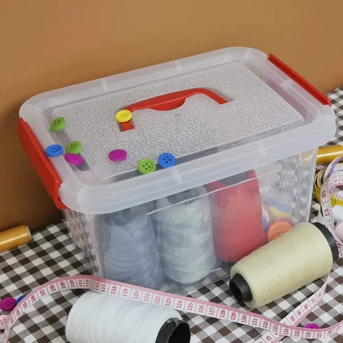 Vista 5 de Kiddream Paquete de 6 cajas pequeñas transparentes, contenedores de almacenamiento de plástico de 6 cuartos de galón con tapas