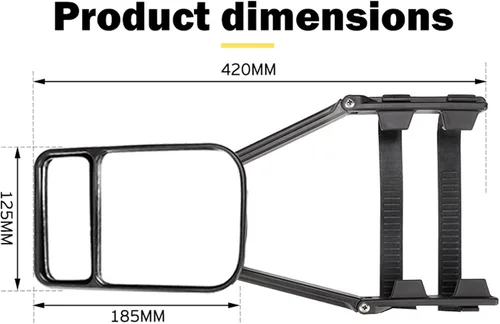 Vista 5 de Riloer Extensores universales de espejo para remolque, extensiones de espejo de remolque con abrazadera, rotación de 360° ajustable, espejos