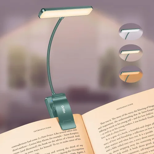 Vista 14 de Gritin Luz de libro recargable de 19 LED para leer en la cama Blanco