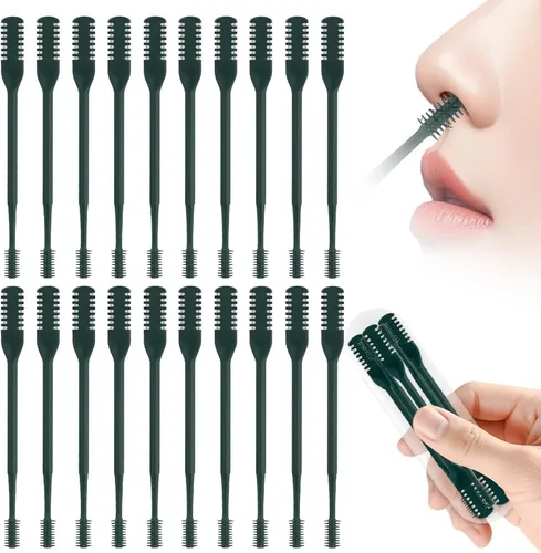 Vista 31 de Cortador de pelo nasal 2 en 1, recortador manual de doble cara con cepillo, cuchillo de nariz giratorio de 360° para hombres y mujeres, herramienta