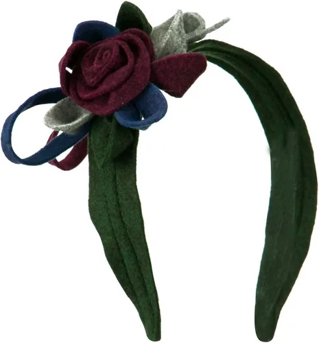 Vista 2 de Felt Multicolor Headband with Flower - Green W01S36A