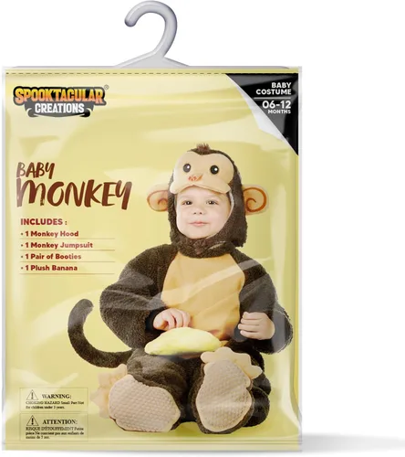Vista 6 de Spooktacular Creations Halloween Monkey Costume Toddler, Kids Monkey Costume for Baby Halloween Animal Dress Up Party