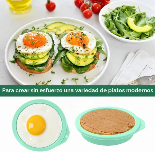 Vista 2 de 6 Piezas Moldes para Freidora de Aire, Moldes de Silicona para Huevos en Forma de Huevitos para Tapas de Muffin, Tostadas, Accesorios Antiadherentes