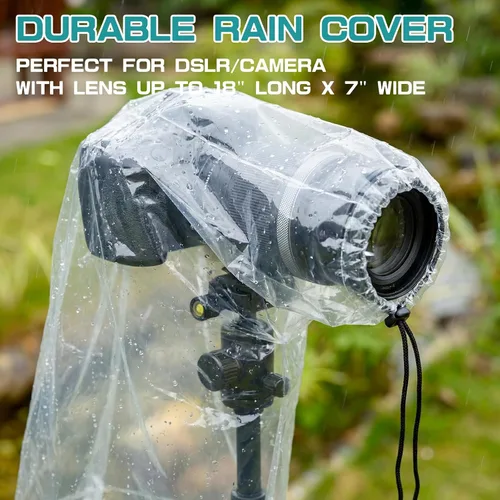Vista 5 de Sabary 10 piezas de cubierta transparente de lluvia para cámara DSLR lente