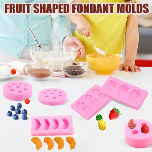 Vista 5 de Moldes para velas de fondant de frutas, moldes de silicona para aperitivos, moldes de comida de gomitas de chocolate con formas 3D de naranja