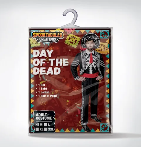 Vista 7 de Spooktacular Creations Disfraz de señor mariachi para hombre adulto, para fiesta de disfraces de Halloween, Día de los Muertos, XXL