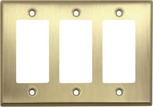 Vista 80 de Rio Salto BRASS Signature Collection MIDSIZE - Placa de pared de metal dorado para interruptor de luz o cubierta de tomacorriente, placa de pared