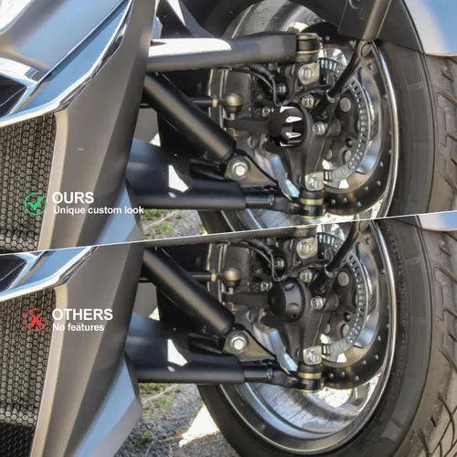 Vista 4 de Tapas de aluminio CNC para tuercas de eje delantero, tapas de cubo de rueda para Can-Am Spyder GS RS RT ST F3 todos los modelos 2018 en adelante