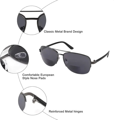 Vista 5 de FEISEDY Gafas de sol para hombres y mujeres bifocales para leer bajo el sol B2718
