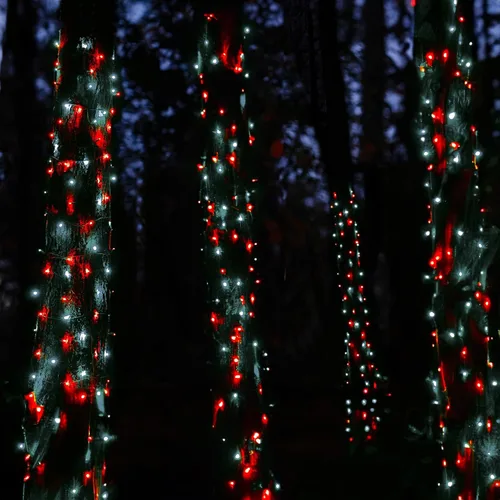 Vista 8 de TW SHINE - Luces de Navidad operadas con batería, paquete de 2, total 100 LED, 32 pies, luces de cadena operadas con batería con 8 modos, luces