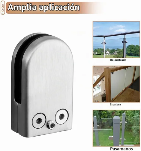 Vista 5 de KAMTOP Paquete de 8 abrazaderas de vidrio, soportes ajustables de acero