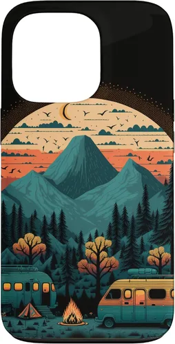 Vista 10 de Funda para iPhone 11 Pro Max Sunset Mountains & Trees para campistas