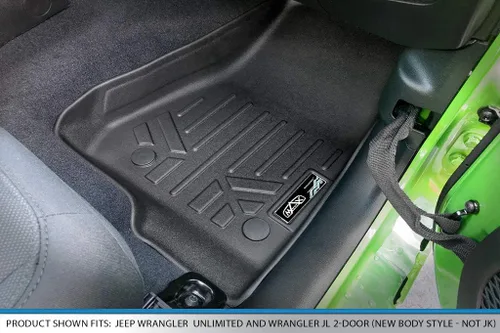 Vista 3 de SMARTLINER Juego de tapetes de piso de ajuste personalizado de 2 filas compatibles con Jeep Gladiator 2020-2025
