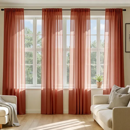 Vista 39 de MIULEE Cortinas traslúcidas marrón oscuro de 96 pulgadas de largo, 4