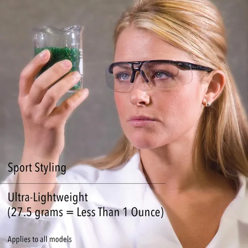 Vista 2 de Uvex por Honeywell Protégé Lentes de seguridad, con aro negro metálico y lente transparente con capa dura antiarañazos, ultradura (S4200-H5)