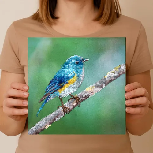 Vista 4 de Diamond Art by Leisure Arts Kit DMA 12x12 IntermediateBlue Bird