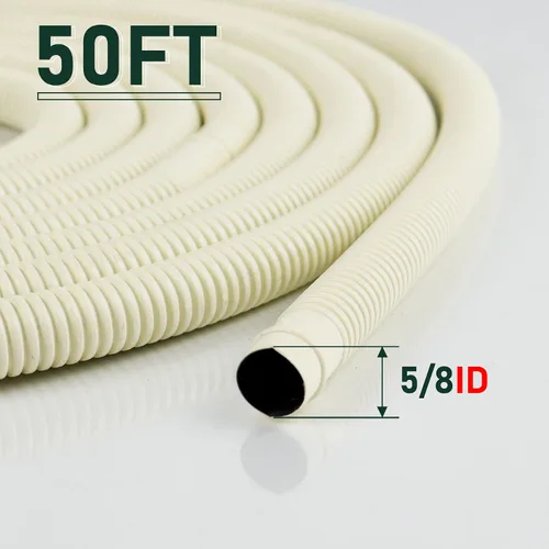 Vista 2 de Flehomo Manguera de drenaje universal de 50 pies para sistemas de bomba de calor de aire acondicionado mini split, tubo de drenaje de aire