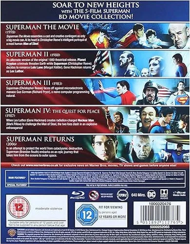 Vista 2 de Superman Complete Collection (5-disc Edition) Blu-ray 1978Region Free (Packaging may Vary)