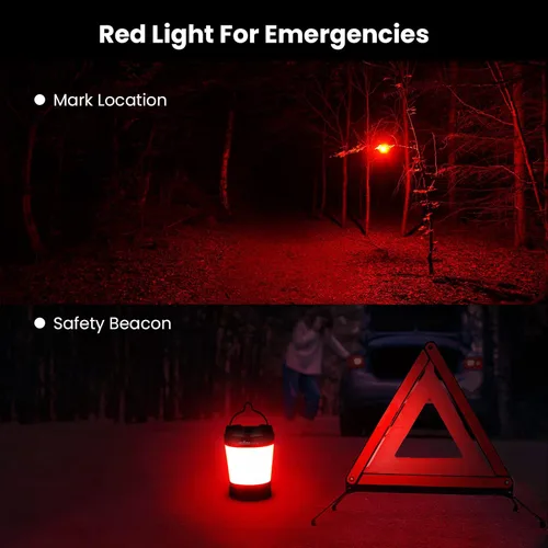 Vista 8 de Sofirn LT1S - Linterna LED para campamento, linterna recargable con luz regulable de 2700K a 6500K, luz roja, 500 horas de duración de la batería