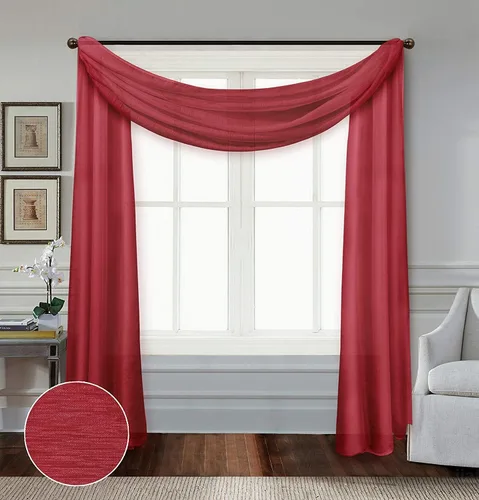 Vista 2 de Doli Sheer - Panel de cortina con filtro de luz para ventana de dormitorio (solo bufanda transparente, negro)