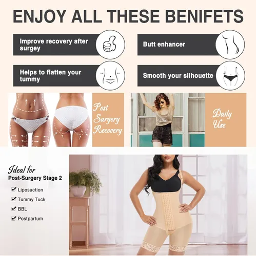 Vista 5 de FeelinGirl Fajas Colombianas Stage 2 Faja BBL Post Surgery Compression Garments for Women Tummy Control Shapewear