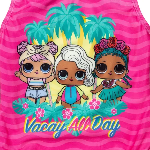 Vista 5 de L.O.L. Surprise! Coconut Q.T. Surfer Babe Dawn - Traje de baño de una pieza para niñas, color rosa, para niño pequeño a niño grande