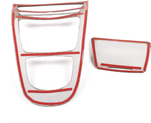 Vista 7 de YIWANG Cubierta decorativa de panel de consola central de ABS cromado, 2 piezas para Mercedes Benz Clase E W213 2019 accesorios de automóvil