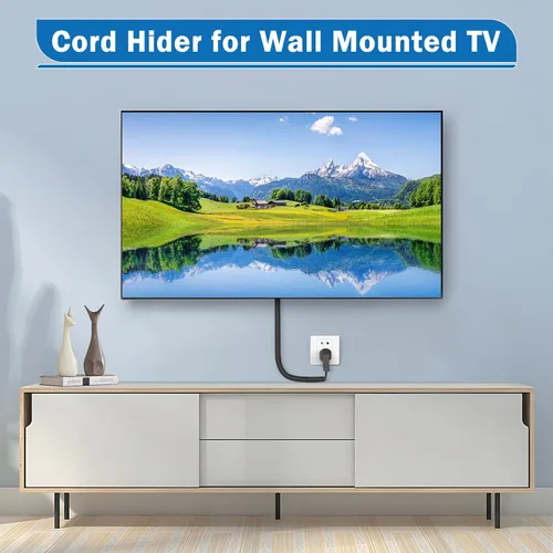 Vista 6 de UOMTFAI Ocultador de Cables de Pared de 39 Pulgadas - Cubierta de Cable Autoadhesiva para Paredes, Ocultador de Cables de PVC Flexible para Hogar